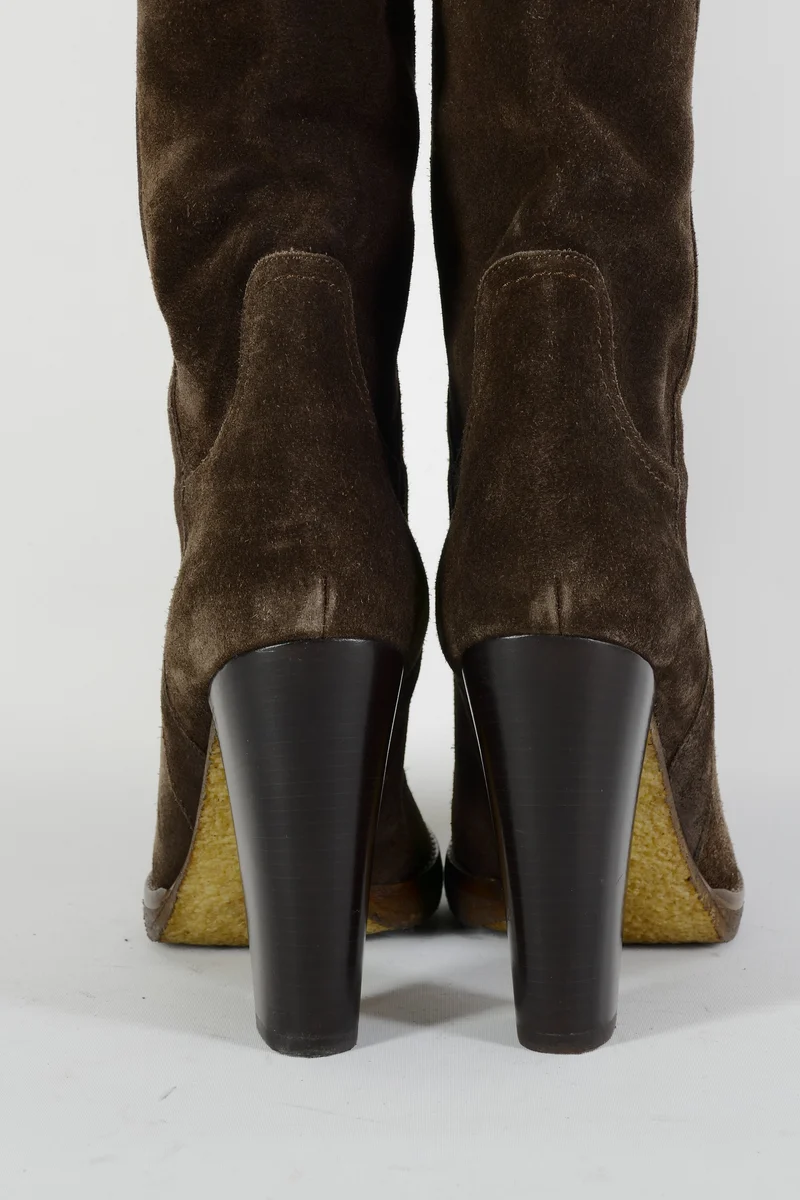 Stiefel Wildleder dunkelbraun