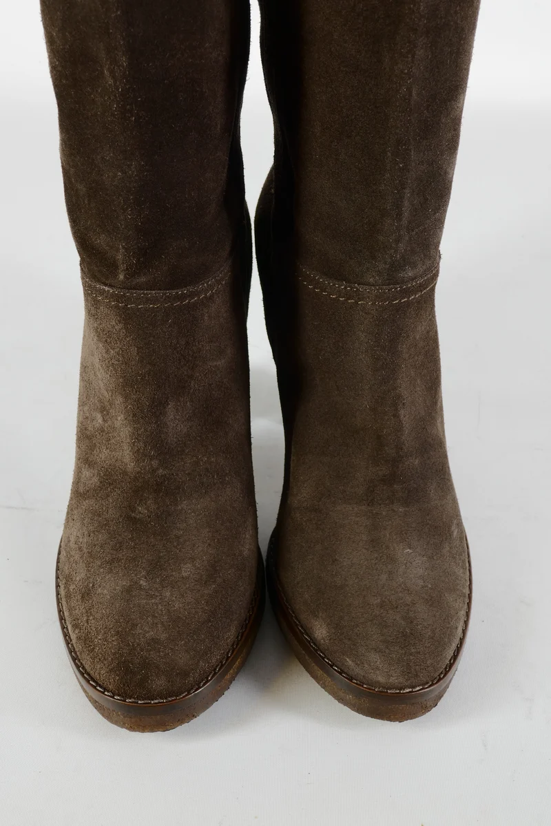 Stiefel Wildleder dunkelbraun