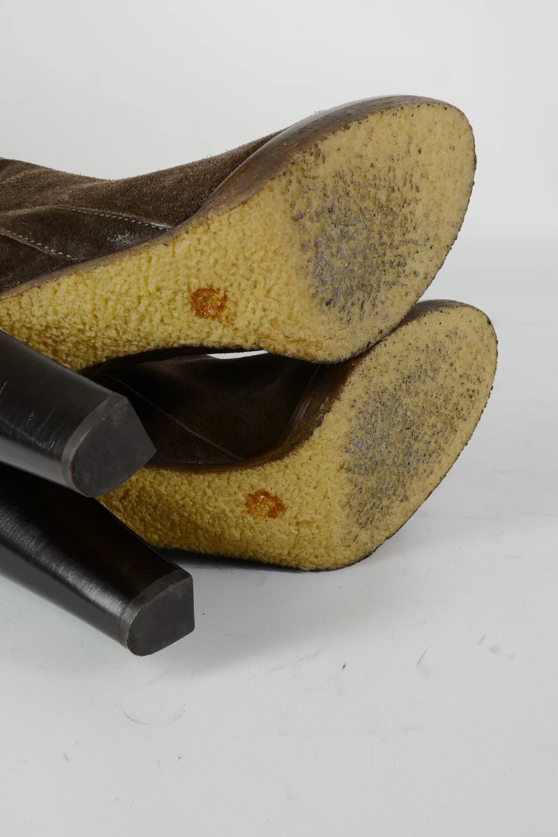 Stiefel Wildleder dunkelbraun