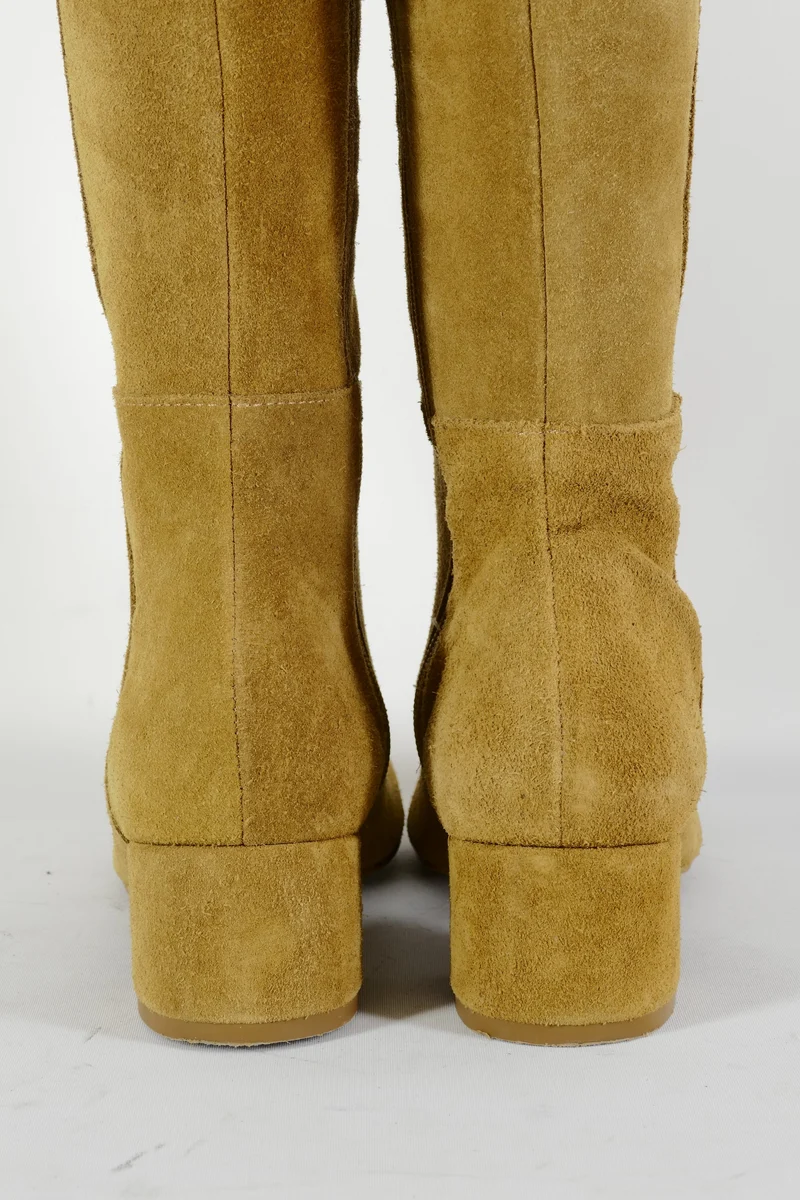 Overknees Wildleder beige