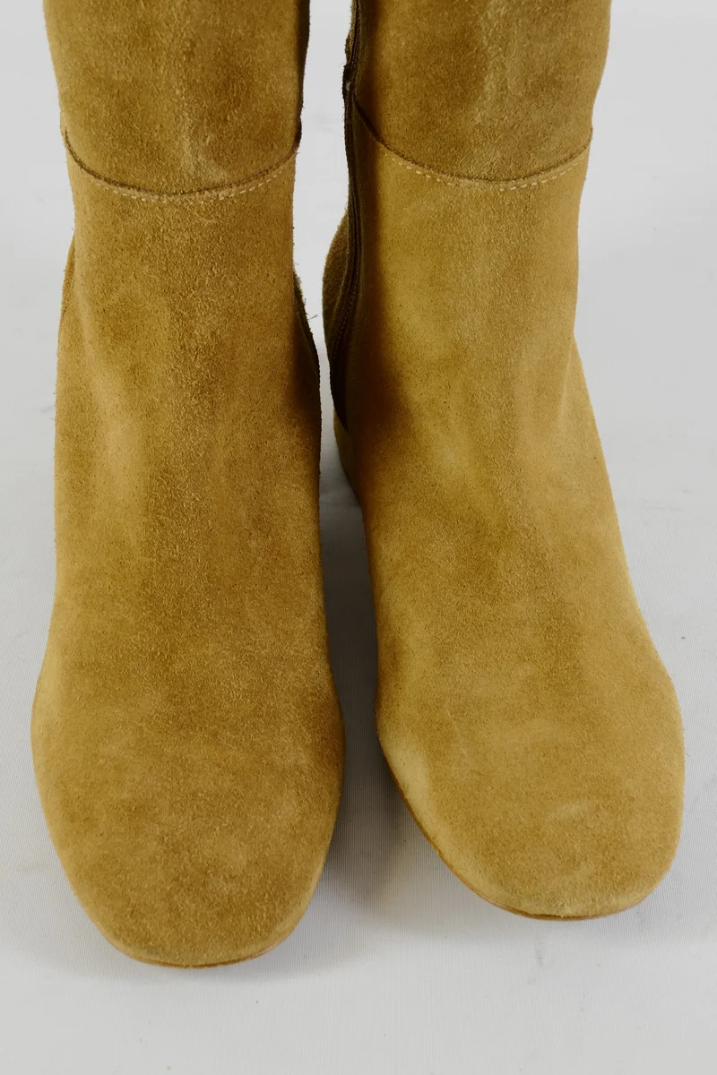 Overknees Wildleder beige