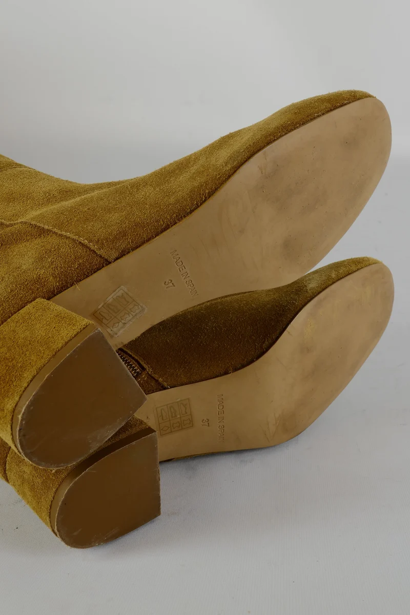 Overknees Wildleder beige