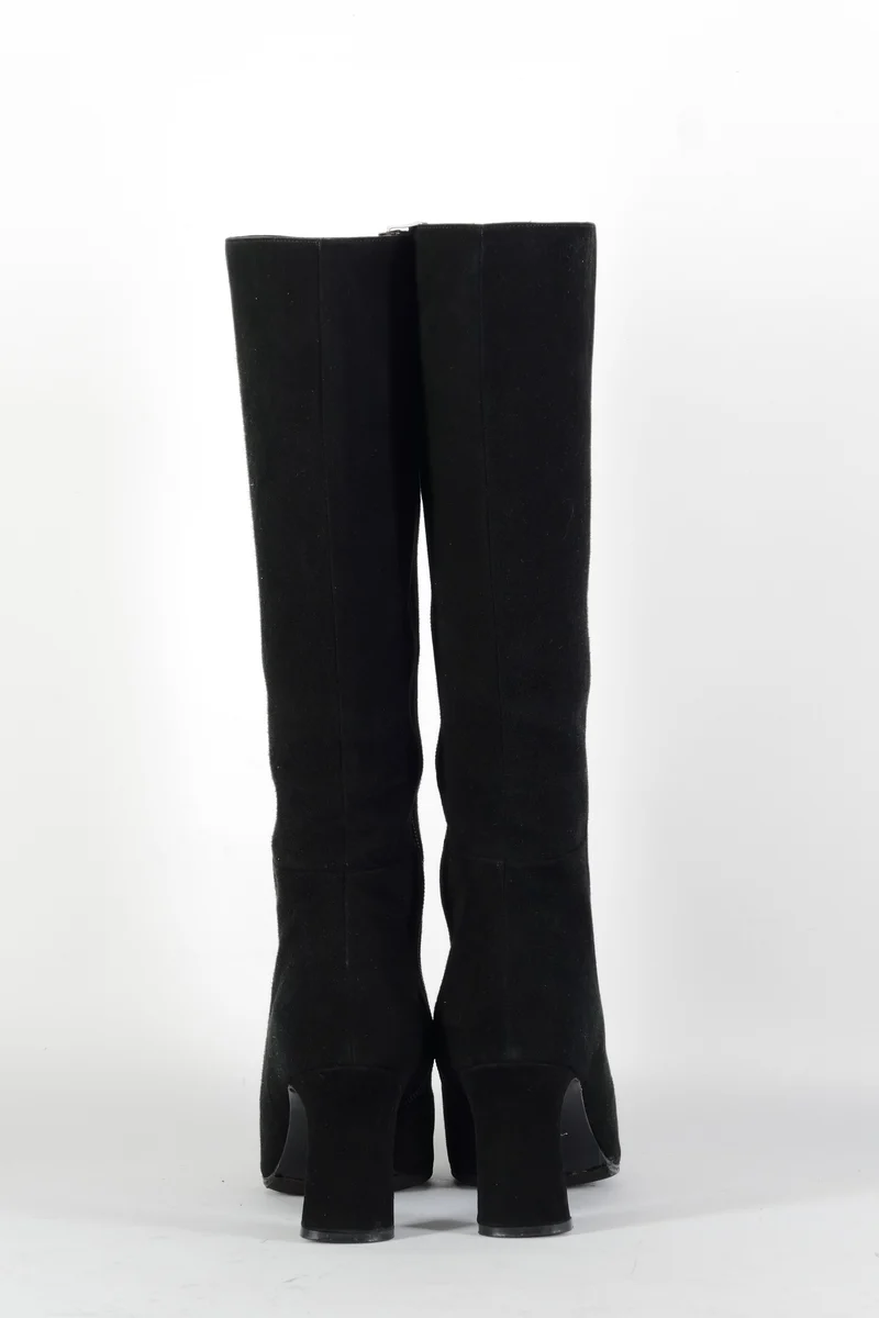 Stiefel Wildleder schwarz