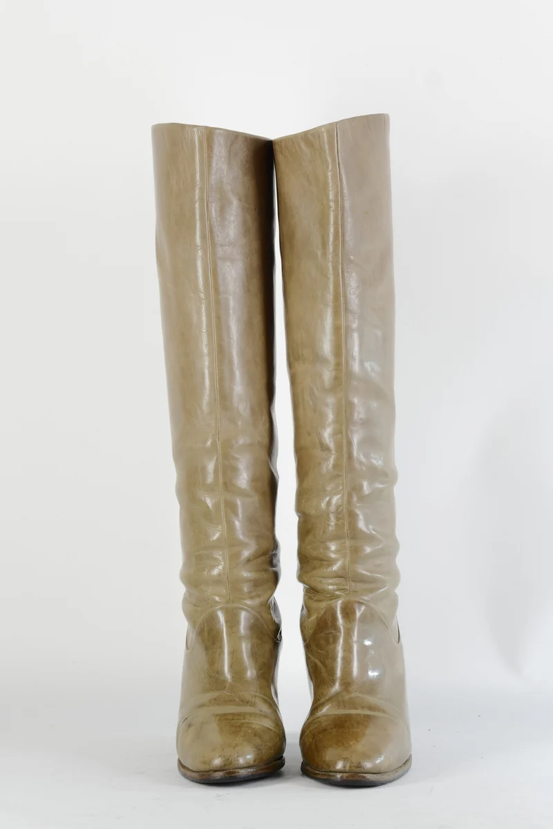 Vintage-Stiefel Leder schlamm