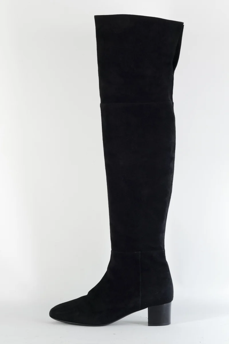 Overknees Wildleder schwarz