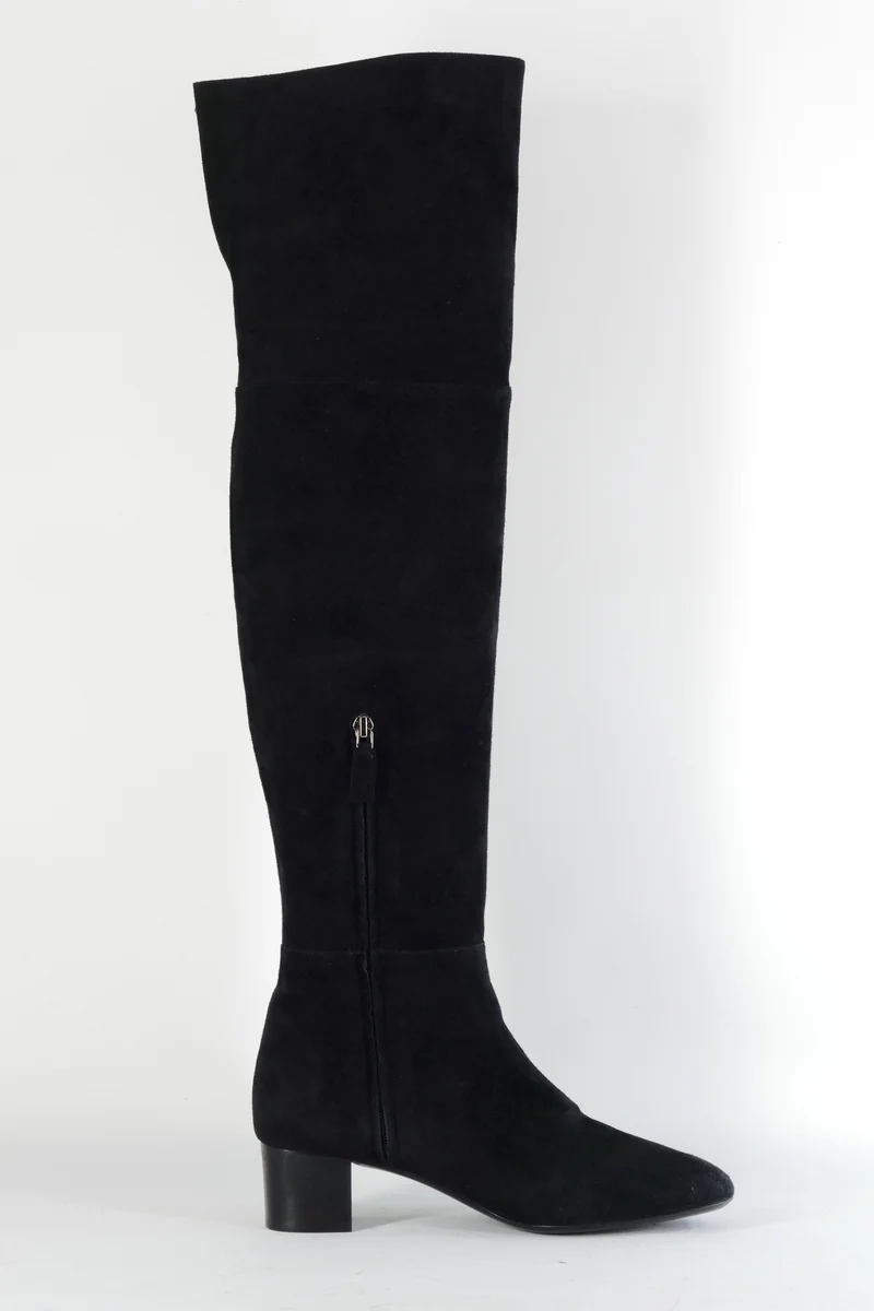 Overknees Wildleder schwarz