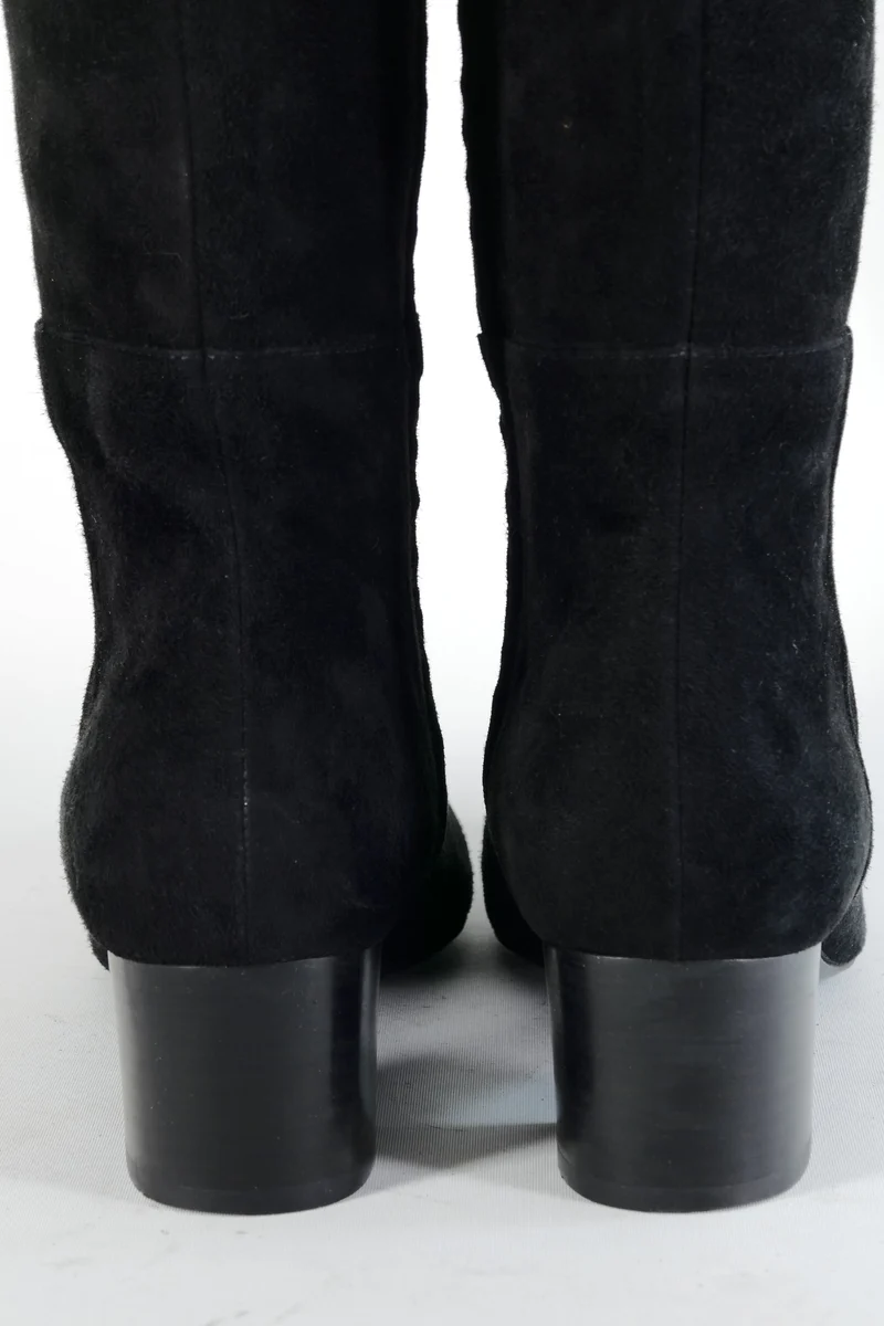 Overknees Wildleder schwarz