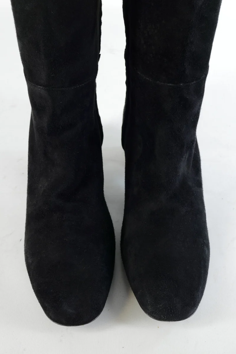 Overknees Wildleder schwarz