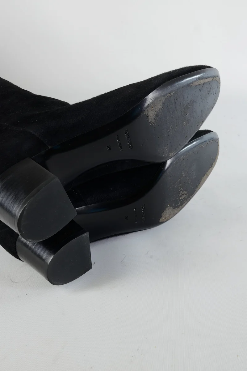 Overknees Wildleder schwarz
