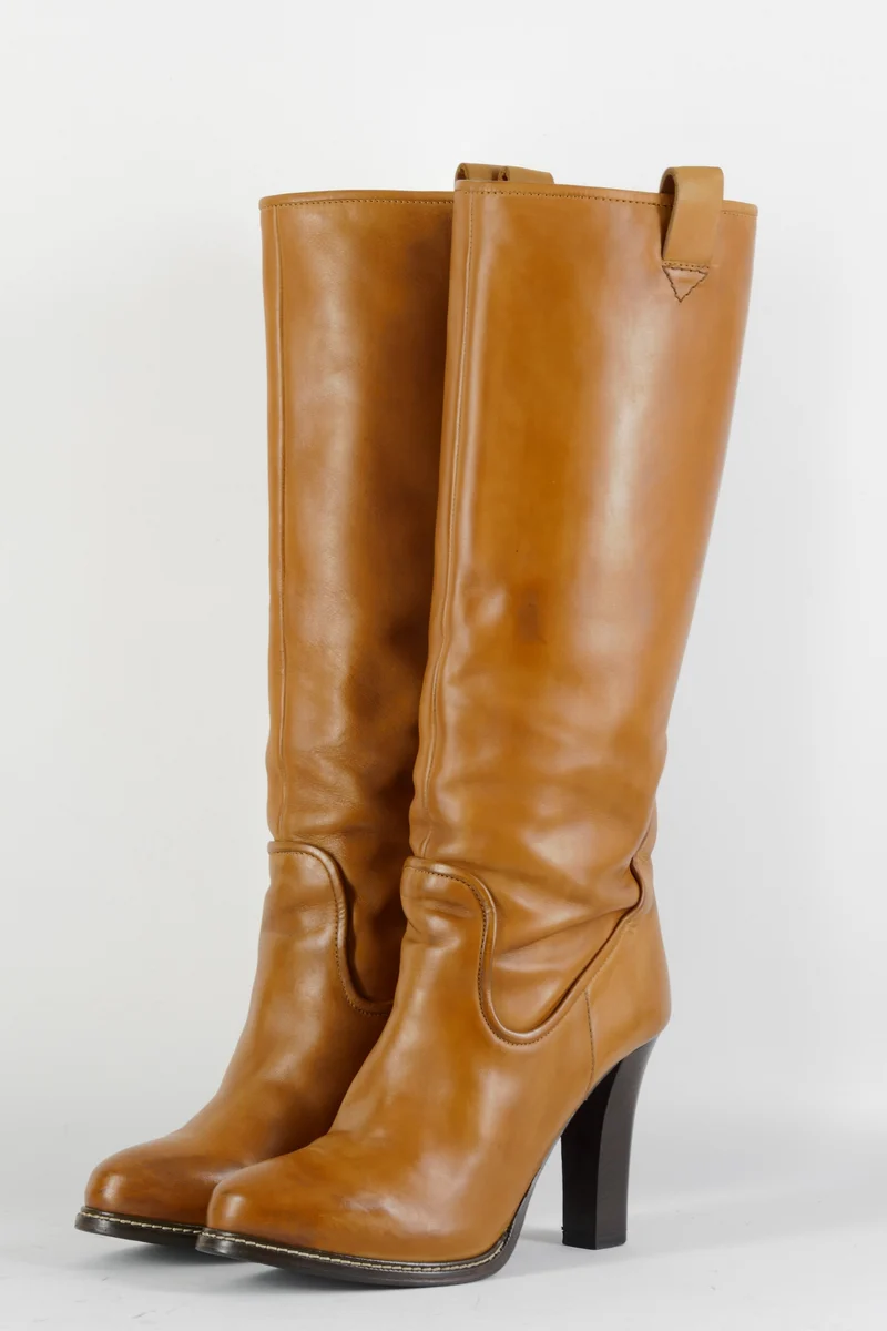 Stiefel Leder cognac