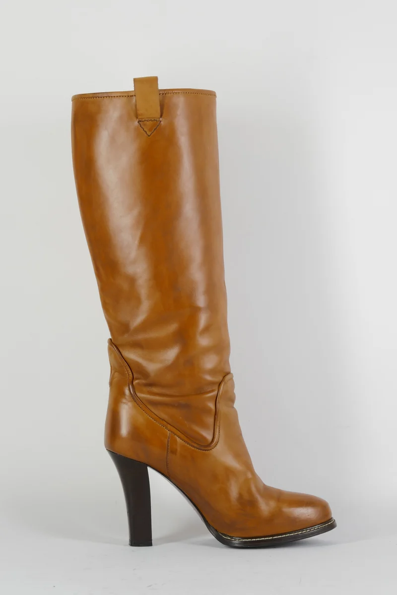 Stiefel Leder cognac