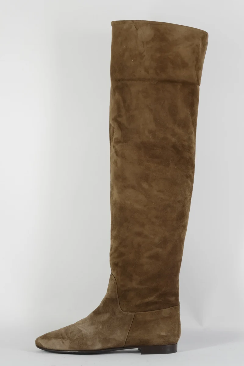 Overknees Wildleder braun