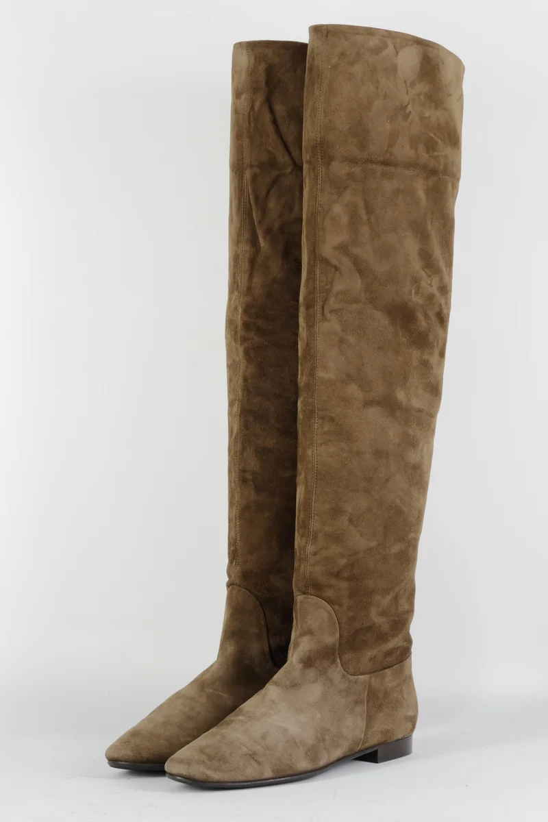 Overknees Wildleder braun