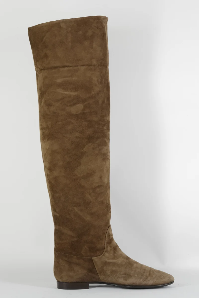 Overknees Wildleder braun