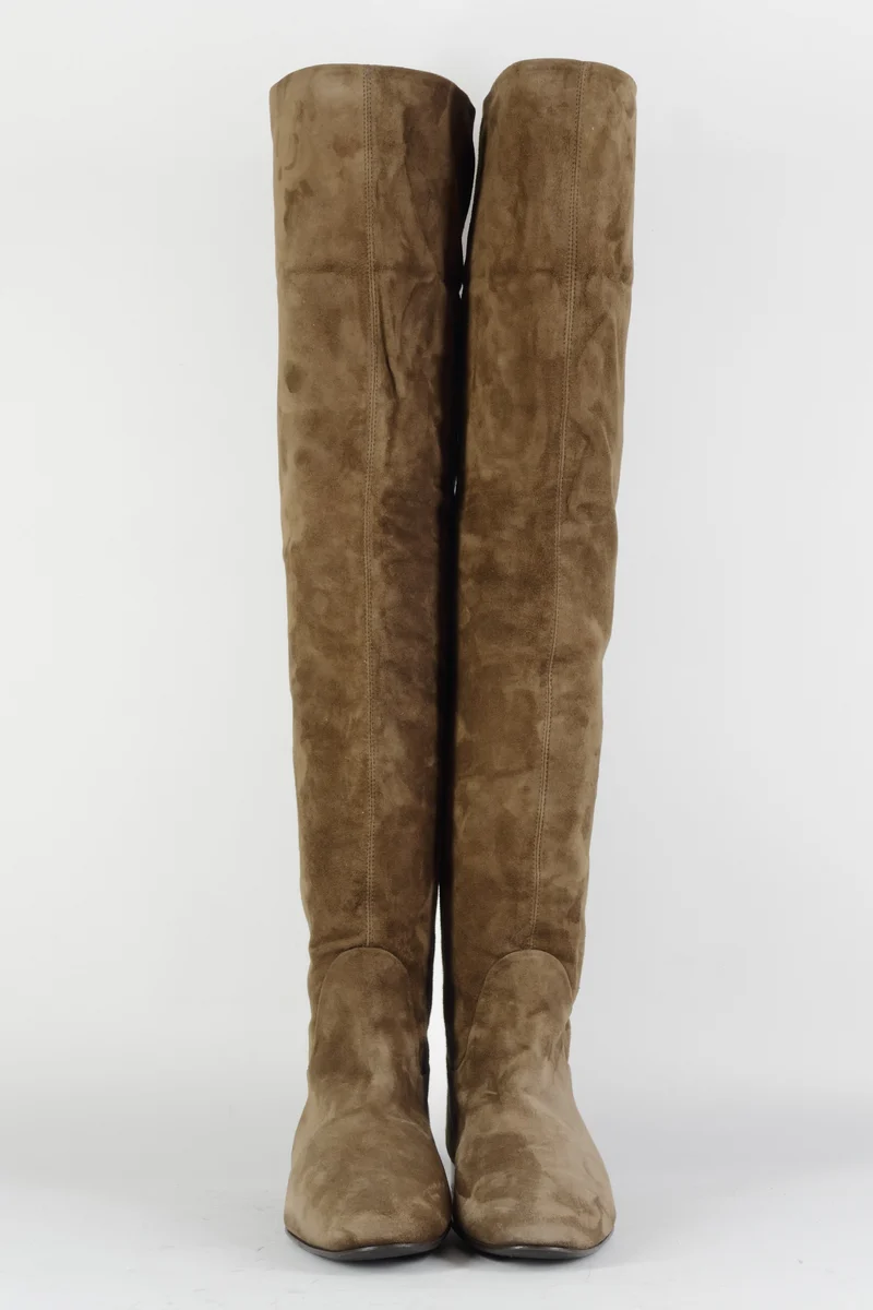 Overknees Wildleder braun