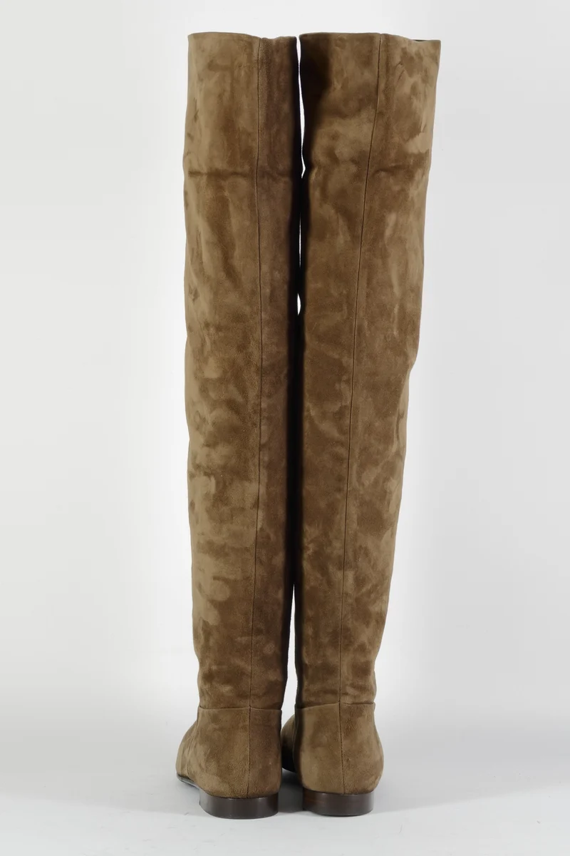 Overknees Wildleder braun