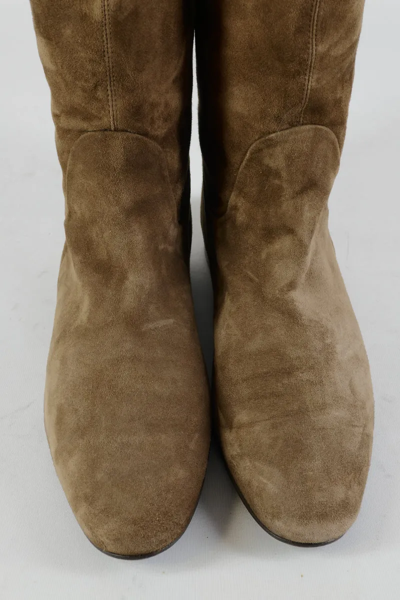 Overknees Wildleder braun