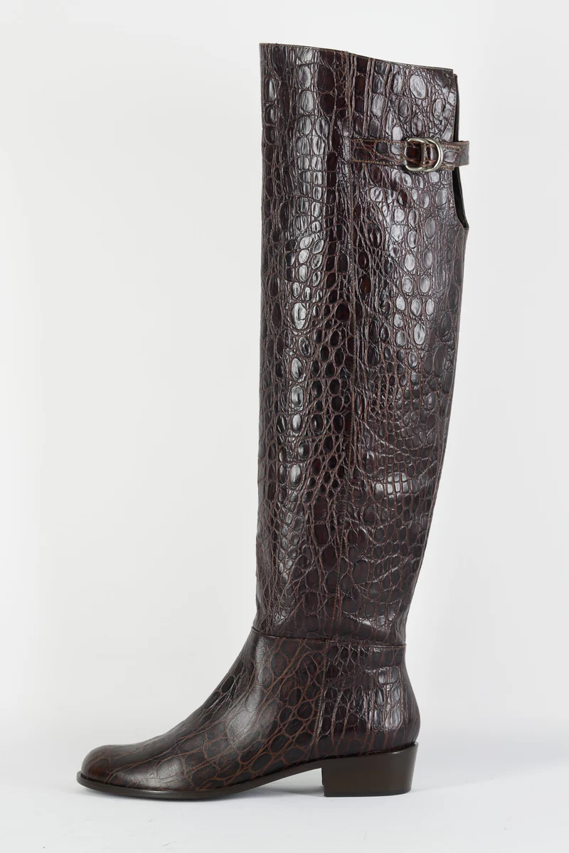 Hohe Stiefel Fell braun