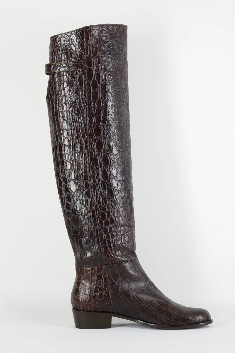 Hohe Stiefel Fell braun