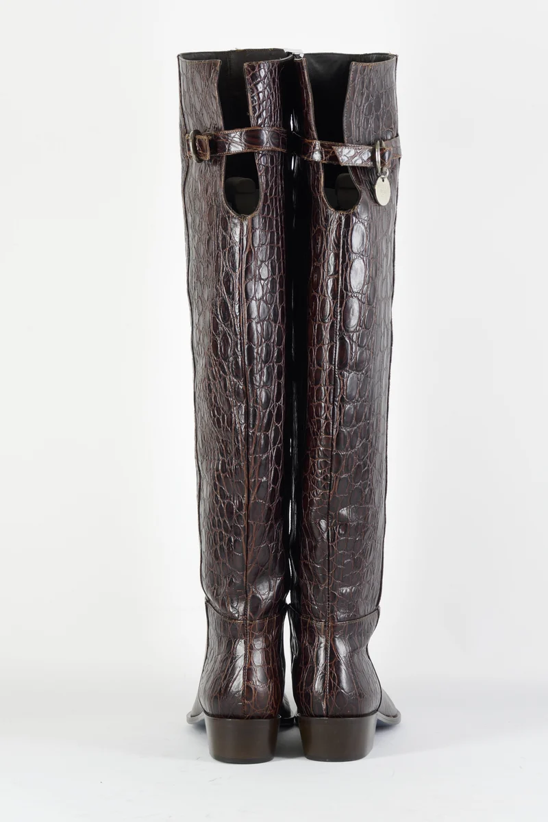 Hohe Stiefel Fell braun