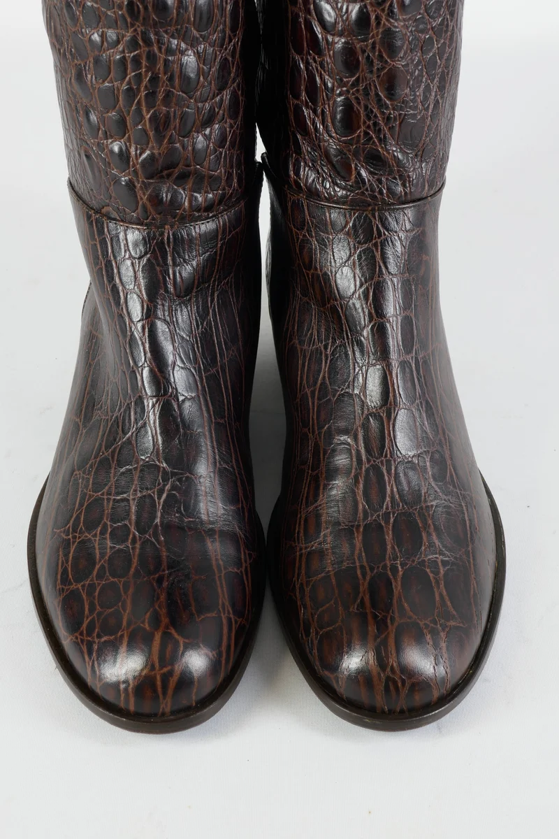 Hohe Stiefel Fell braun
