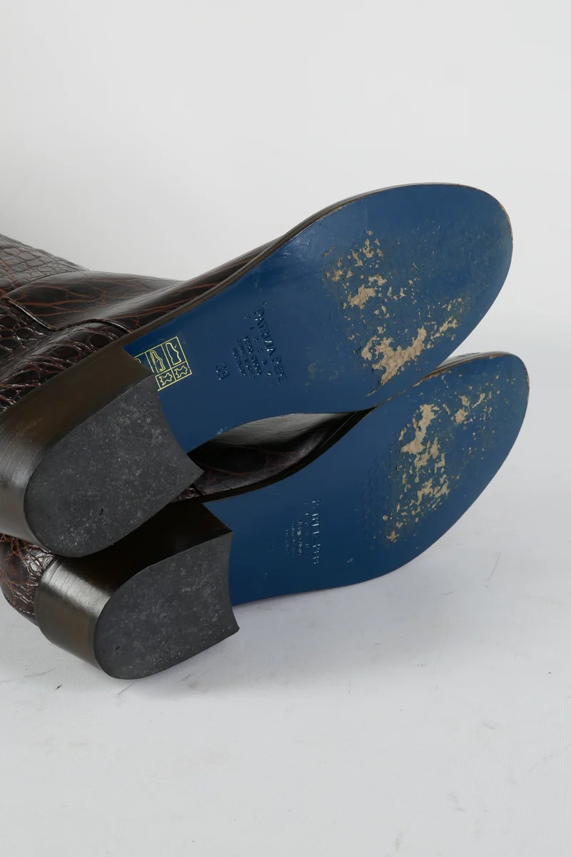 Hohe Stiefel Fell braun