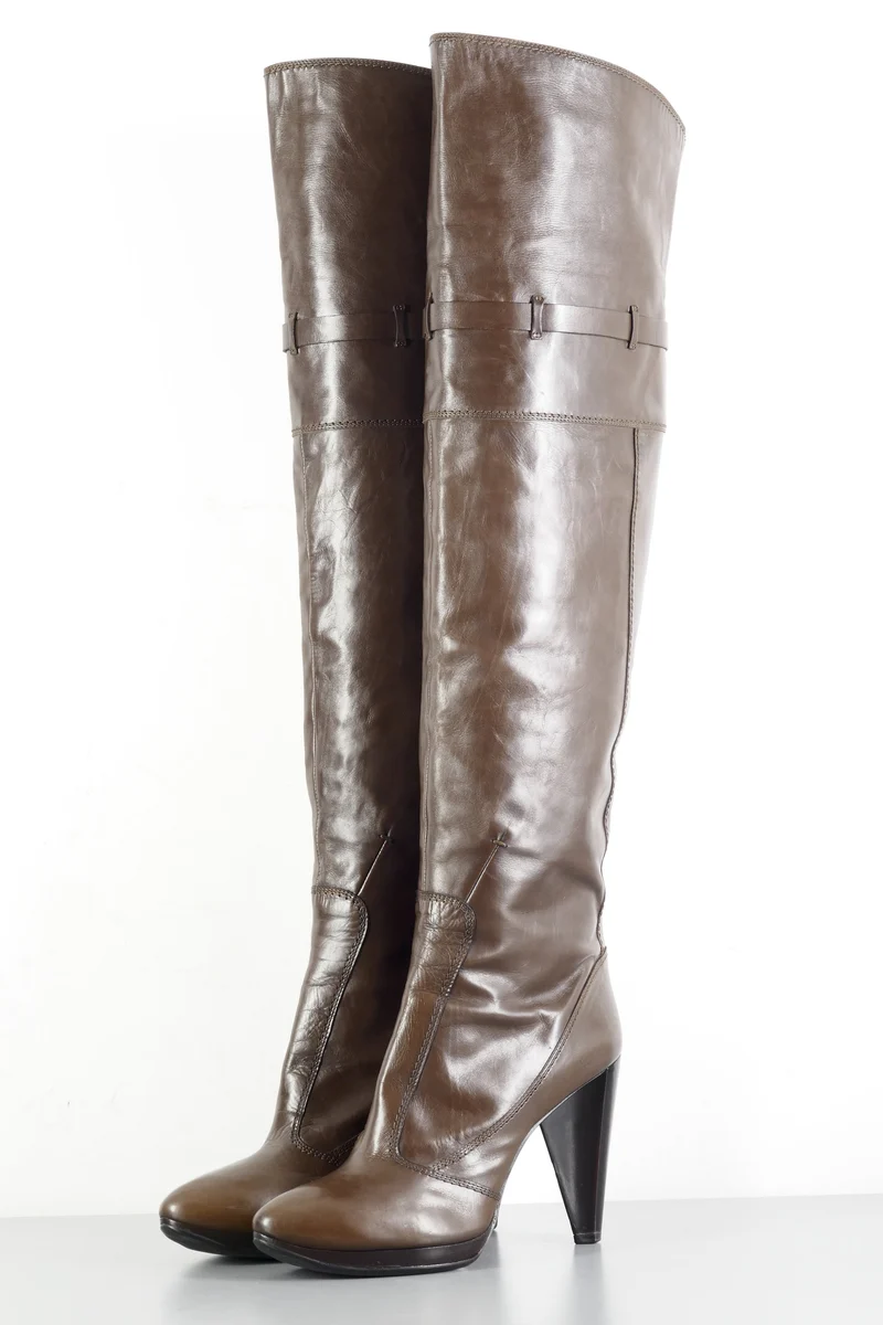Hohe Stiefel Leder braun