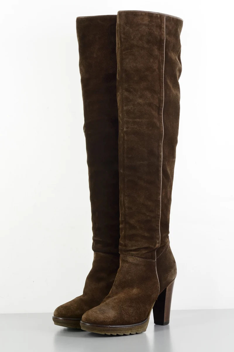 Hohe Stiefel Wildleder braun