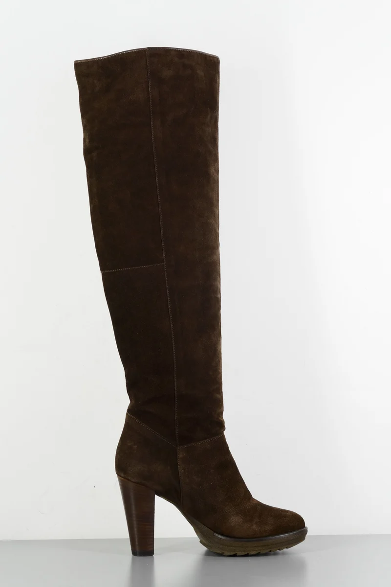 Hohe Stiefel Wildleder braun