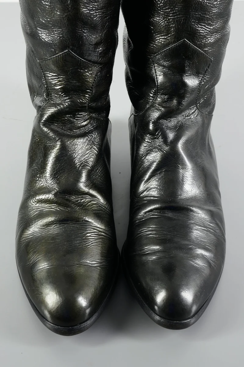 Vintage-Stiefel Leder schwarz
