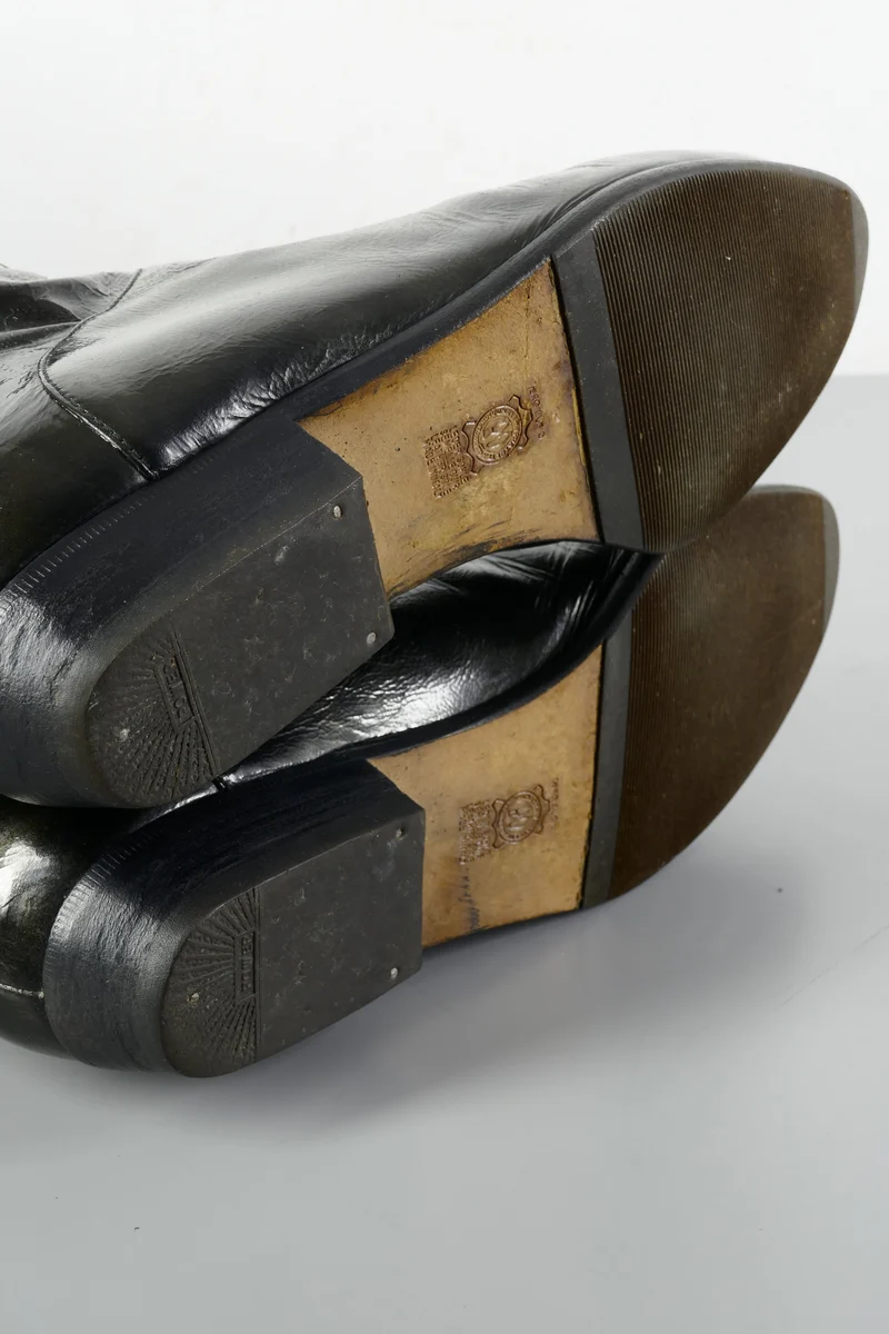 Vintage-Stiefel Leder schwarz