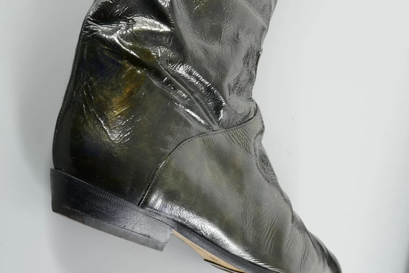 Vintage-Stiefel Leder schwarz