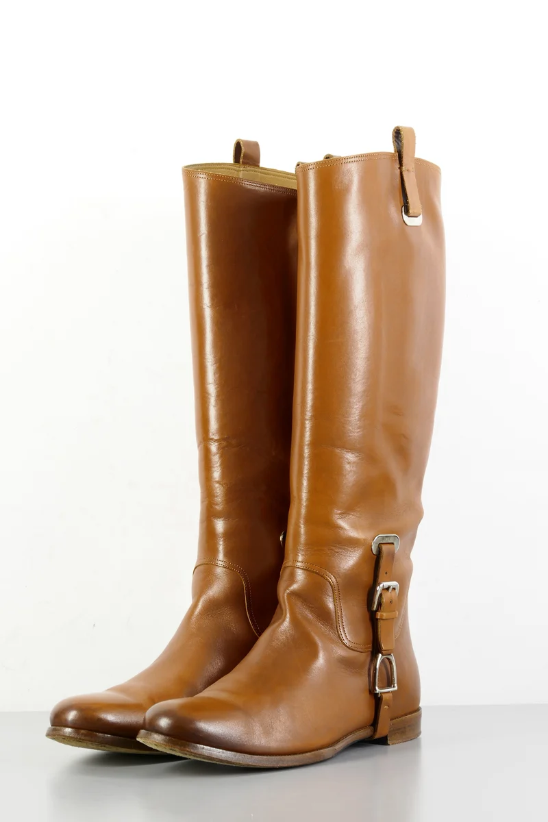 Stiefel Leder cognac