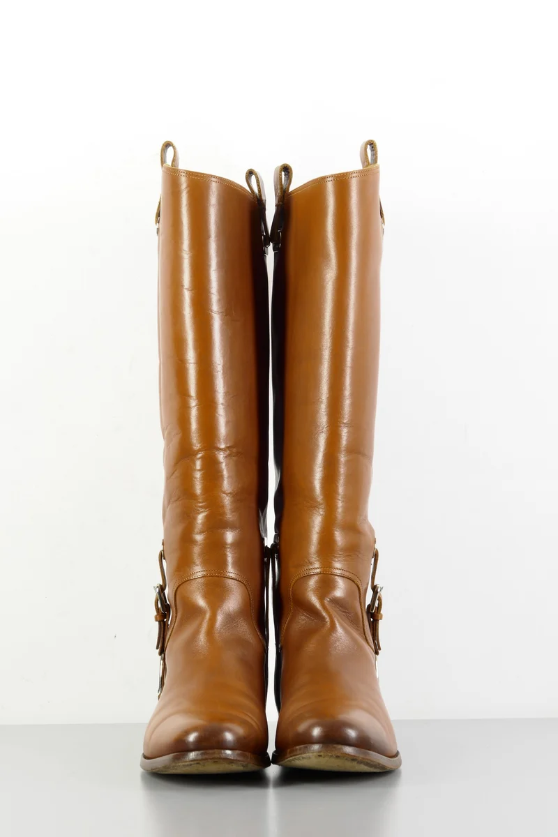 Stiefel Leder cognac