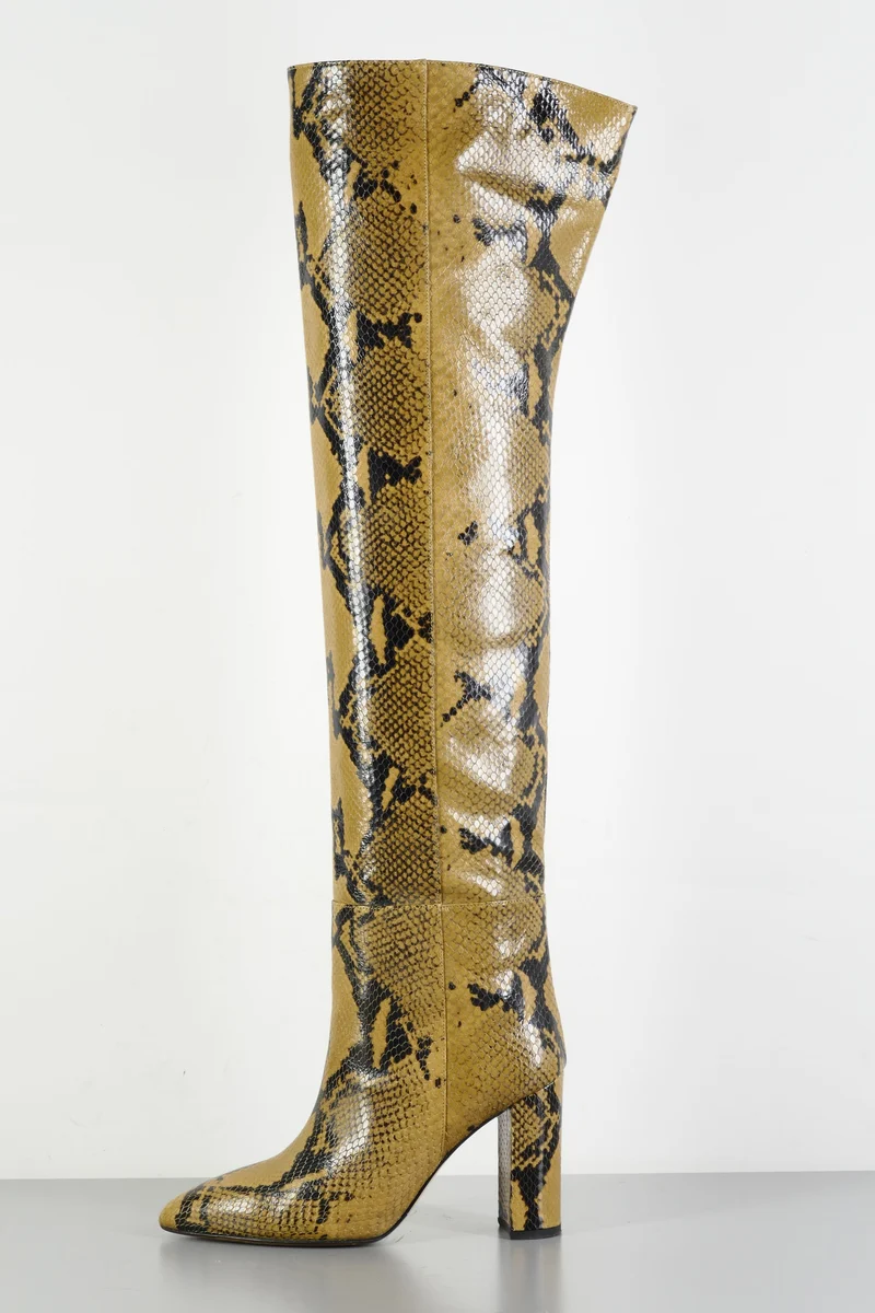 Overknees Leder braun