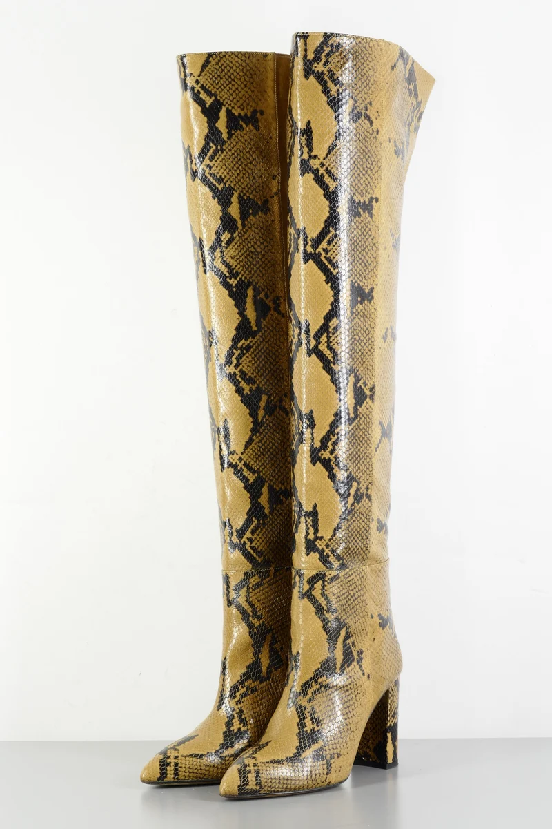 Overknees Leder braun