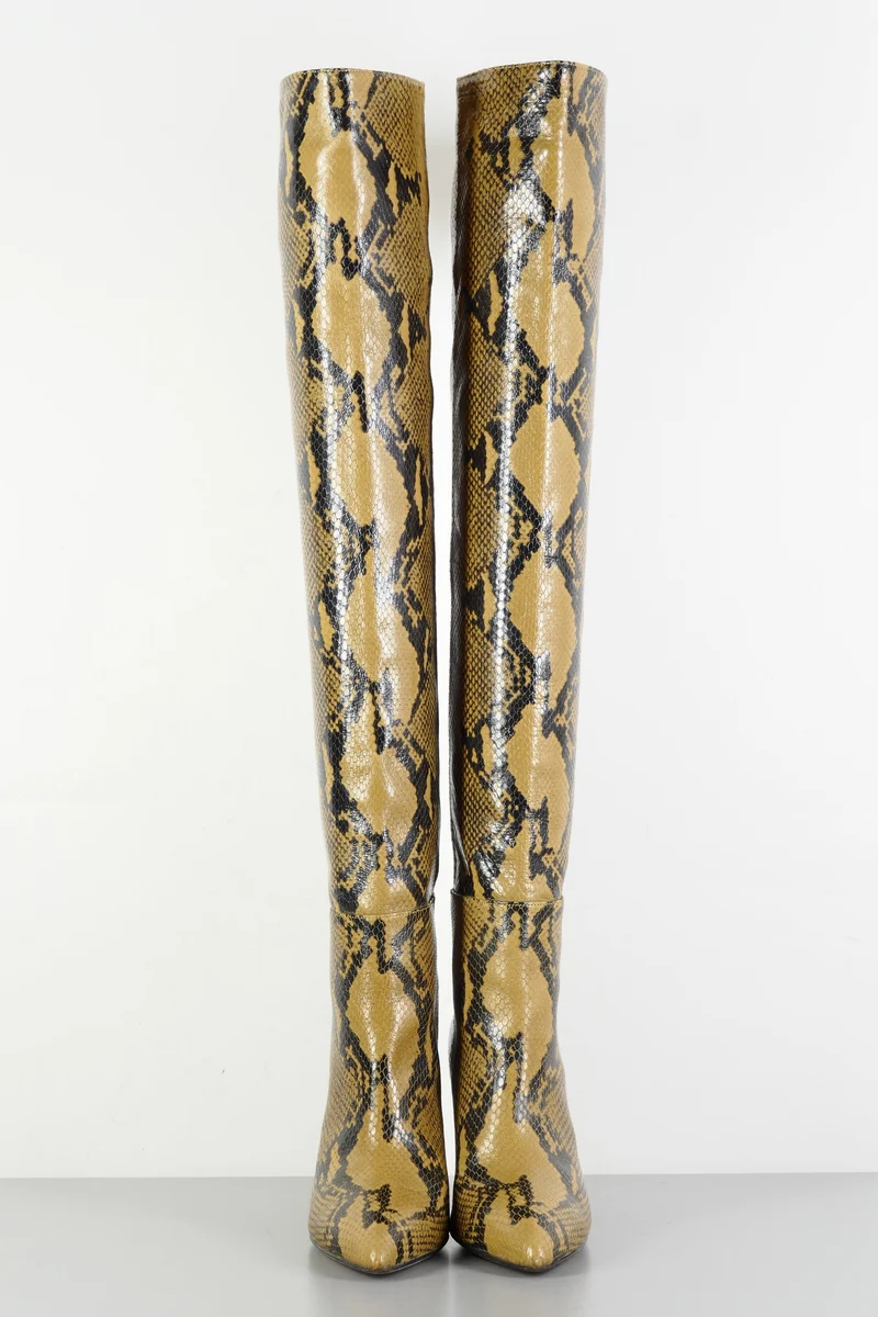 Overknees Leder braun