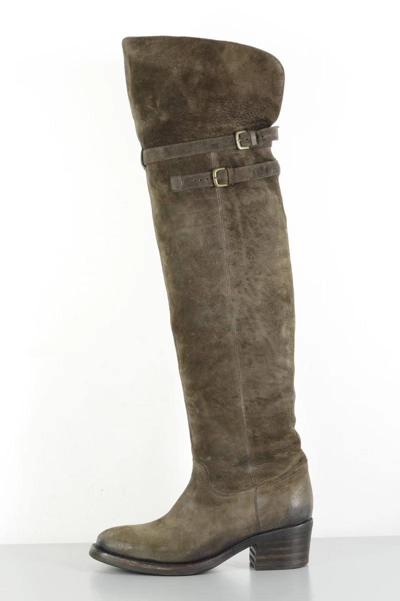 Overknees Wildleder schlamm