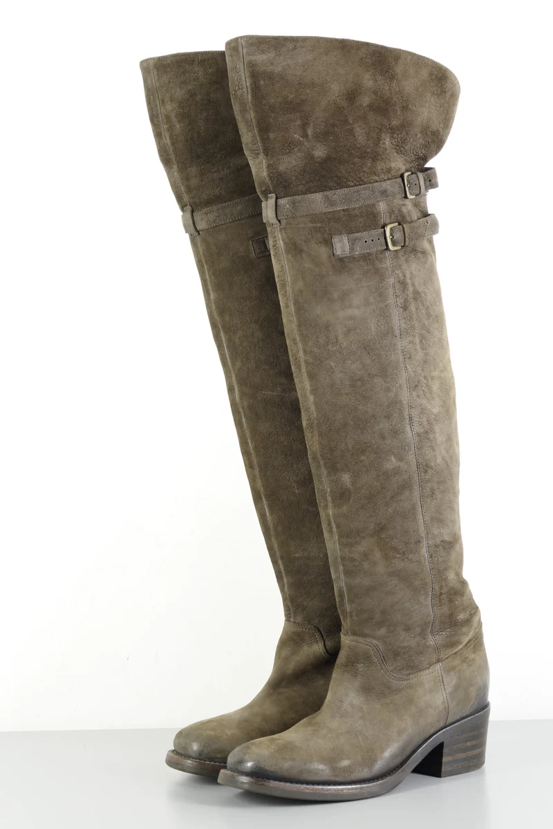 Overknees Wildleder schlamm