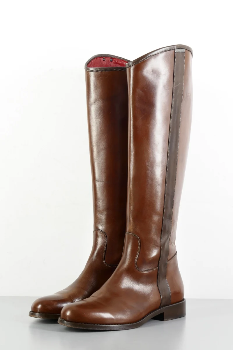 Stiefel Leder kastanie