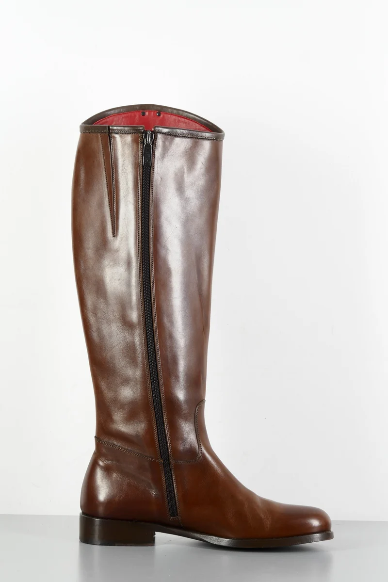 Stiefel Leder kastanie