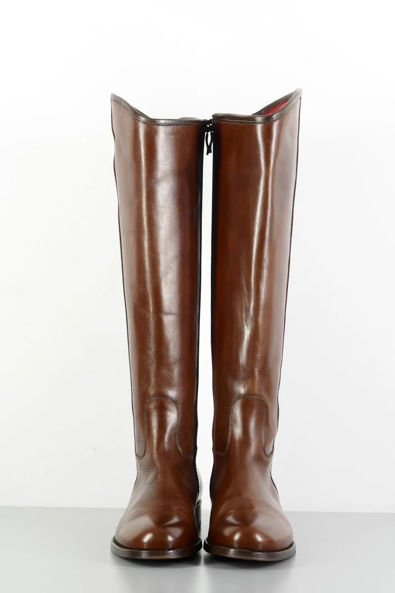 Stiefel Leder kastanie