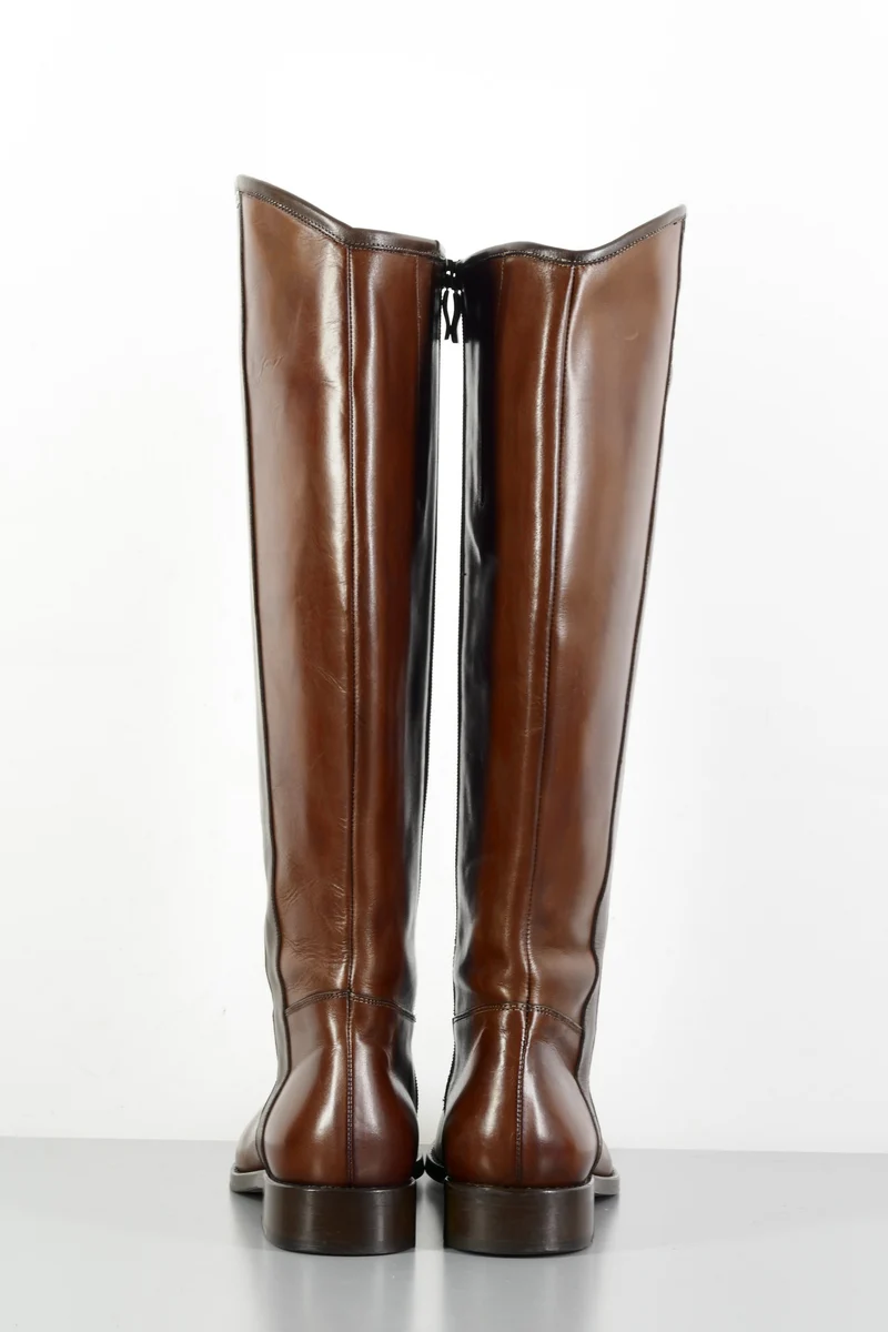 Stiefel Leder kastanie