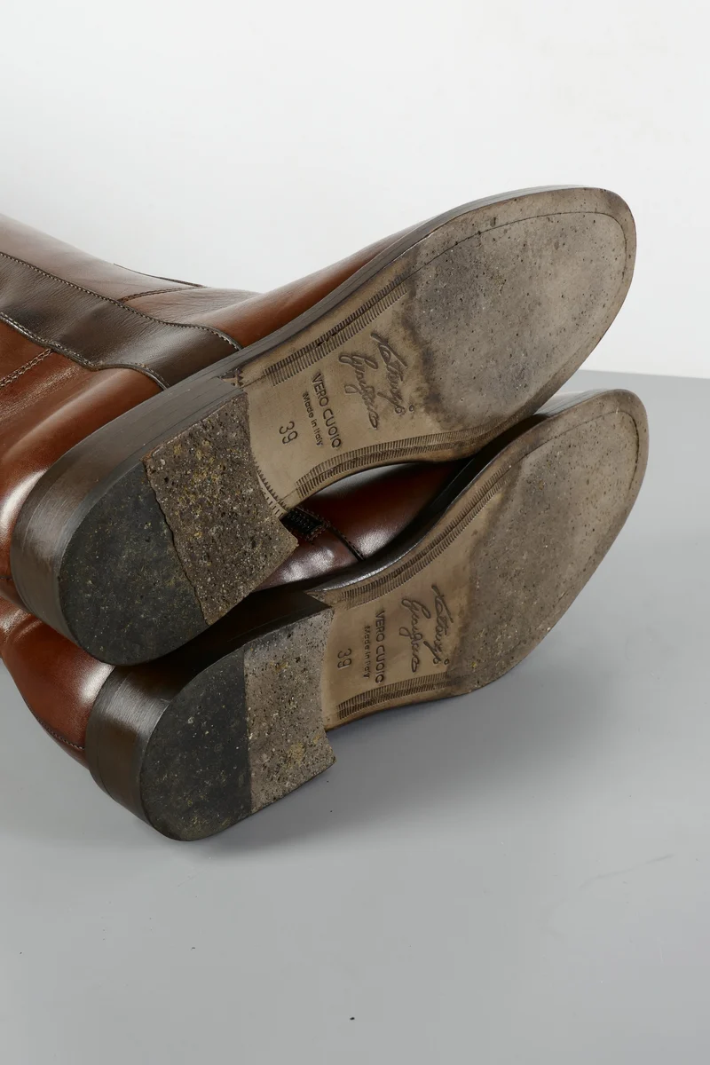 Stiefel Leder kastanie