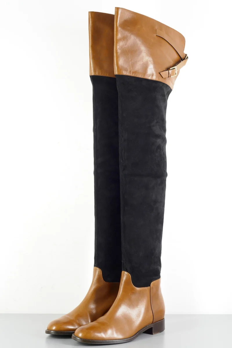 Overknees Wildleder mehrfarbig