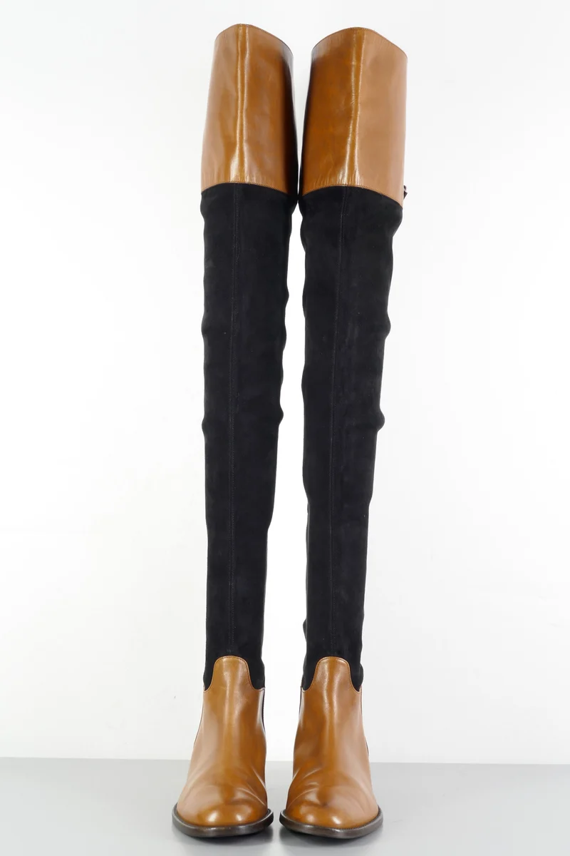 Overknees Wildleder mehrfarbig