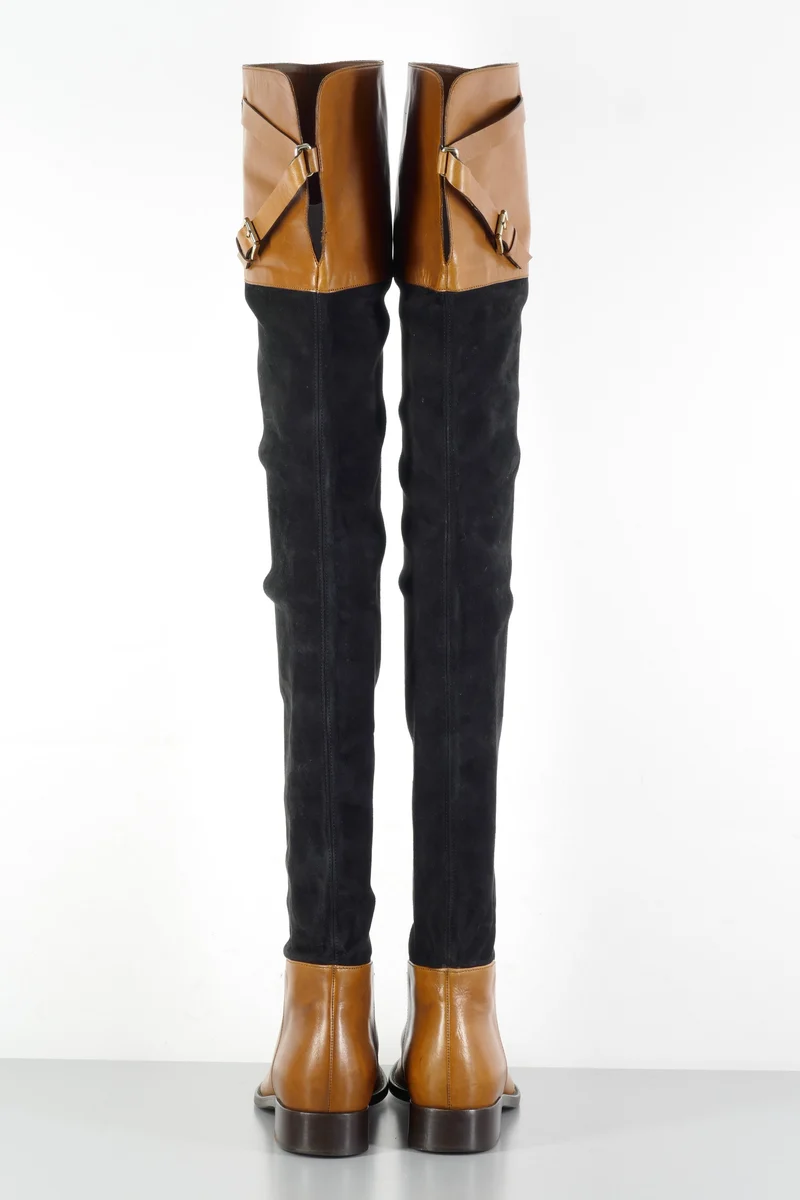 Overknees Wildleder mehrfarbig