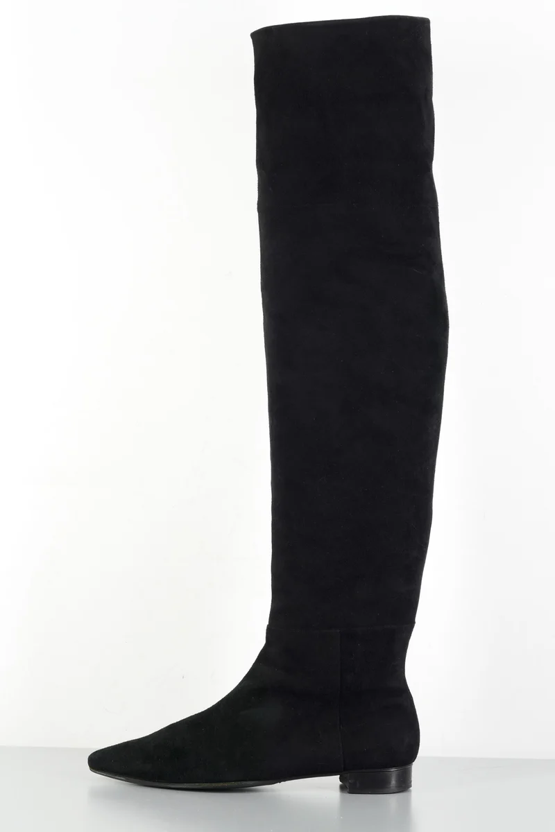 Overknees Wildleder schwarz
