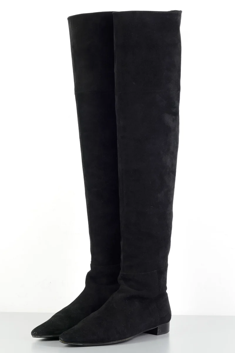 Overknees Wildleder schwarz