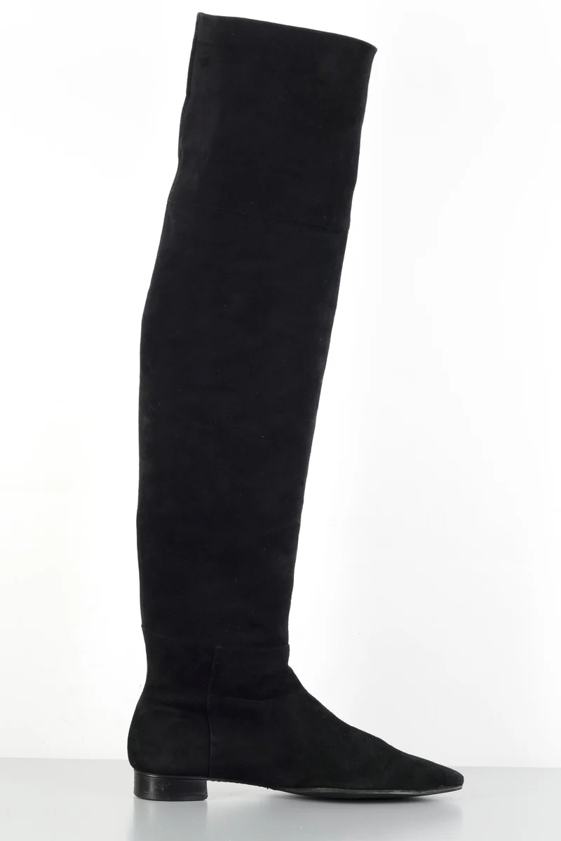 Overknees Wildleder schwarz
